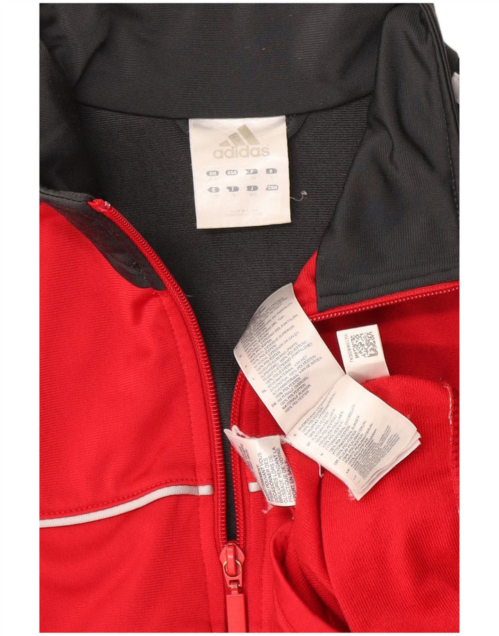 Giacca da tuta da uomo Adidas UK 46/48 XL Poliestere color block rosso