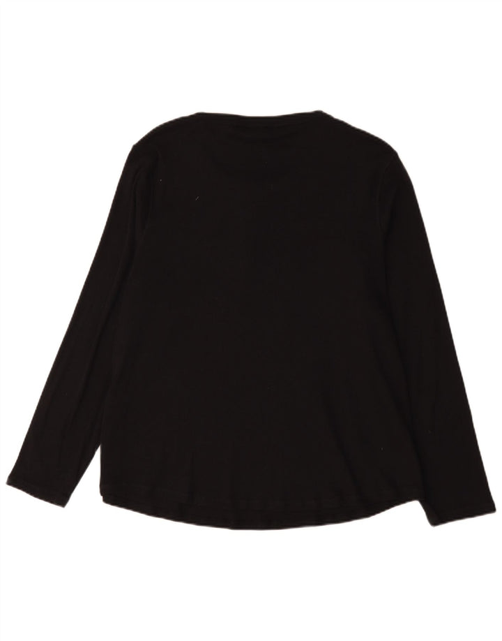 Top manica lunga da donna Marks & Spencer UK 22 3XL cotone nero