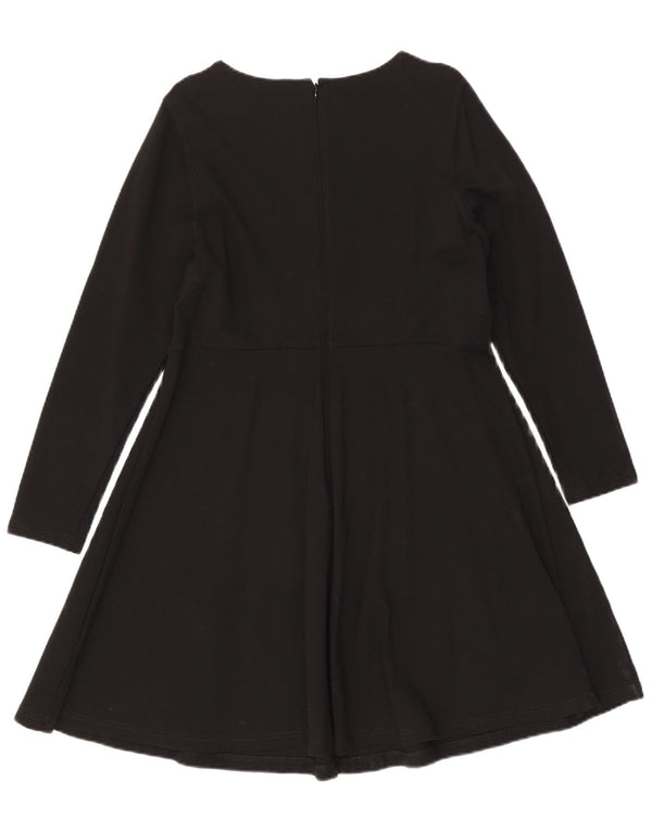 Abito a trapezio a maniche lunghe da donna Marks & Spencer UK 18 XL viscosa nera