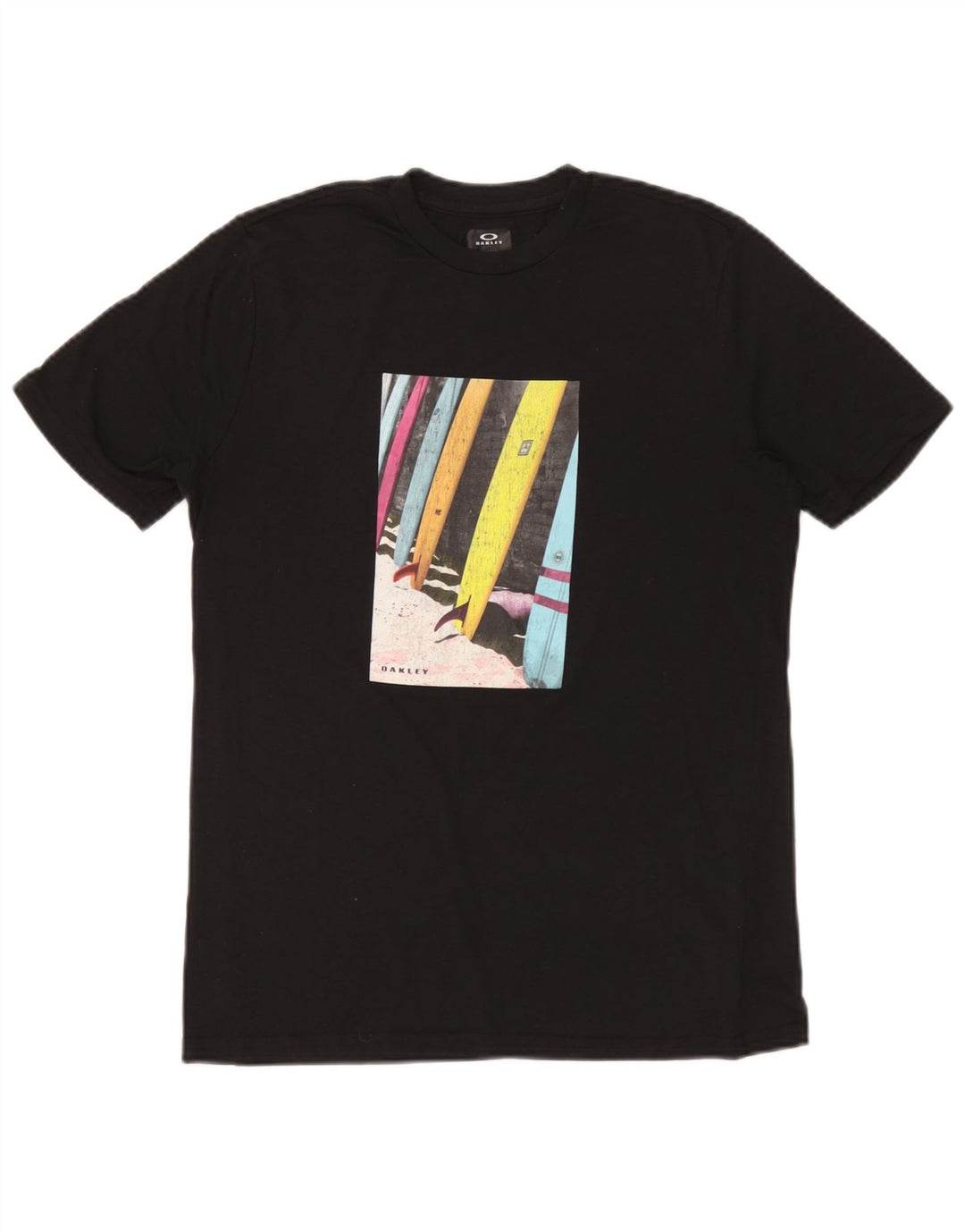 T-shirt grafica da uomo con vestibilità regolare Oakley XS in poliestere nero