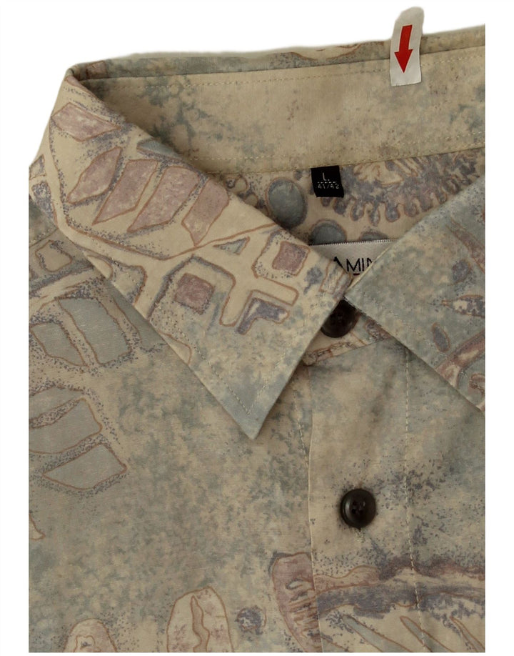 Club D'Amingo Camicia da uomo con motivo astratto taglia 41/42 grande multicolore