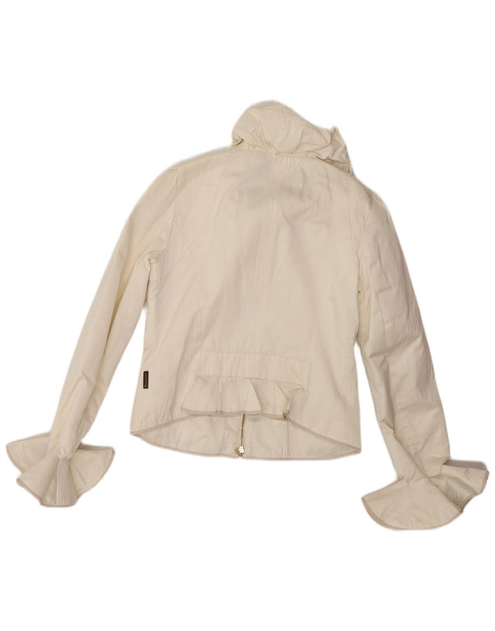 MONCLER Giacca bomber corta da donna taglia 2 media poliestere bianco sporco