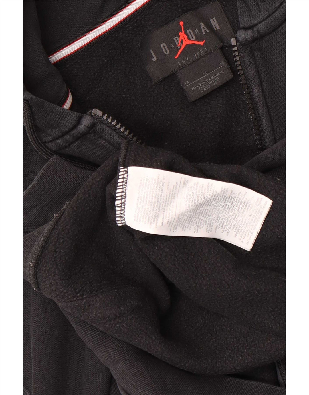 Felpa con cappuccio e zip Jordan da uomo in cotone nero medio