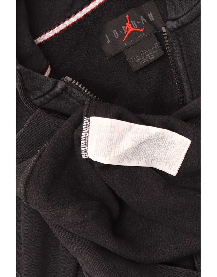 Felpa con cappuccio e zip Jordan da uomo in cotone nero medio