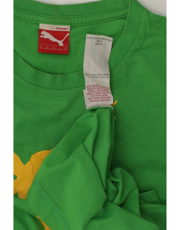 T-shirt grafica Puma Usain Bolt da uomo in cotone verde medio