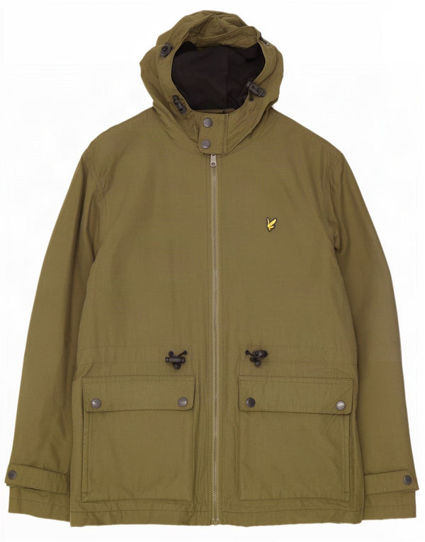 Lyle & Scott Giacca da uomo con cappuccio UK 40 Large Cotone kaki