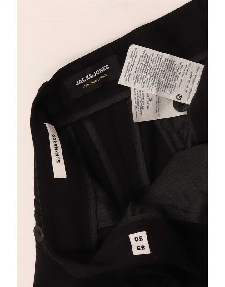 Pantaloni chino slim Marco da uomo Jack & Jones W33 L30 poliestere nero