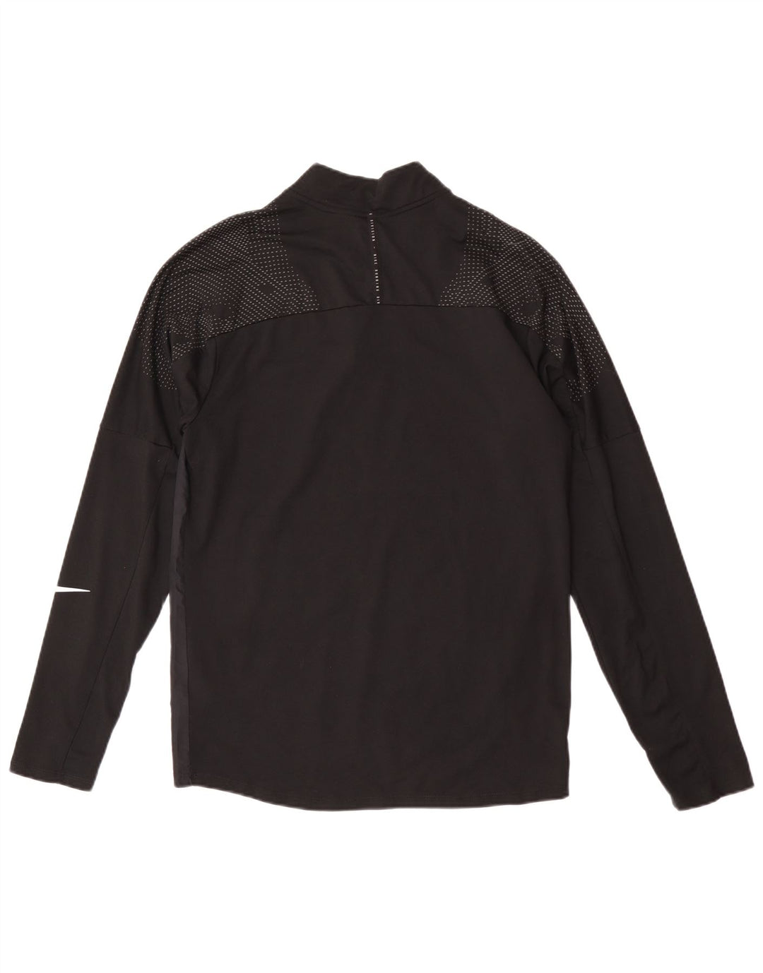 Maglia Nike da uomo Dri Fit con zip e collo a maniche lunghe, piccola, in poliestere maculato nero