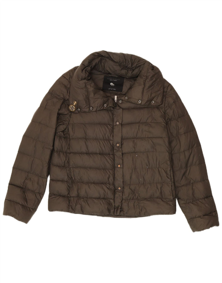 Giacca imbottita da donna Zara UK 16 grande color cachi