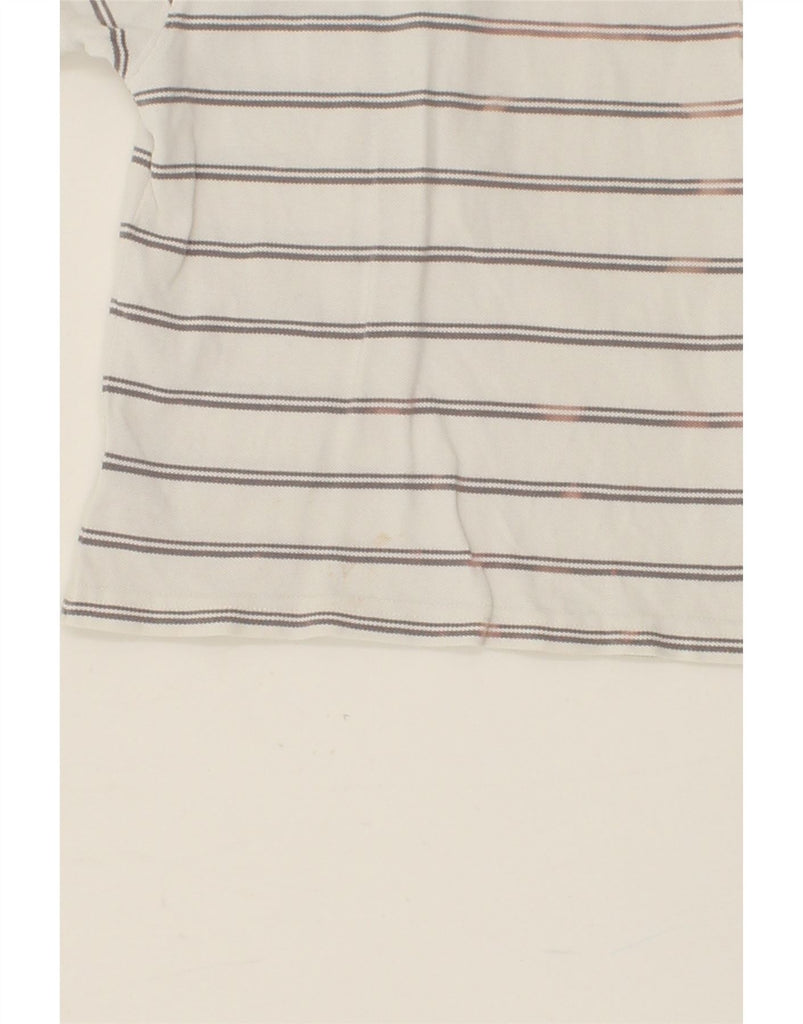 CHRISTIAN DIOR Boys Polo Shirt 5-6 Years White Striped Cotton Vintage Christian Dior and Second-Hand Christian Dior from Messina Hembry 