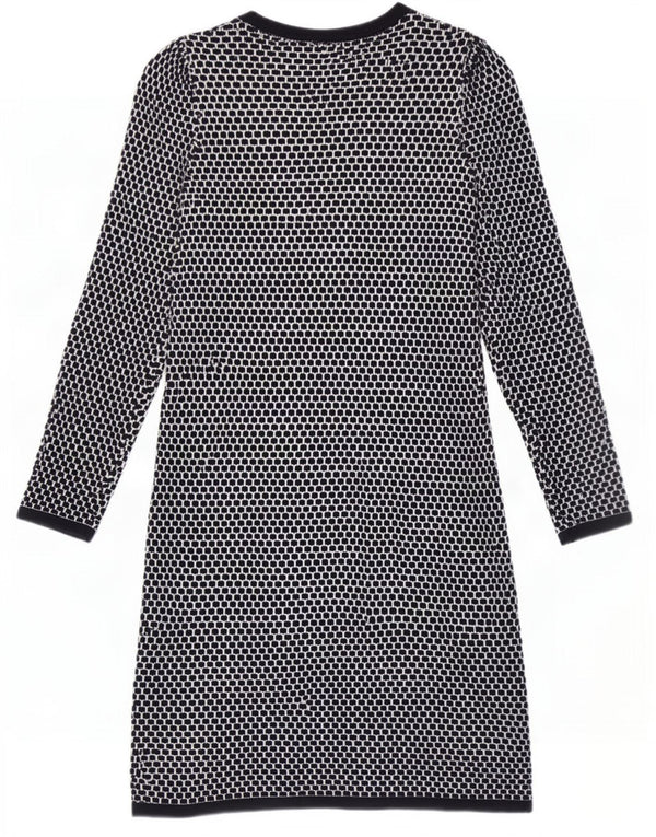Abito maglione a maniche lunghe da donna Cos UK 6 XS cotone geometrico blu navy