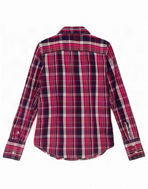Camicia da donna Tommy Hilfiger UK 10 piccolo cotone a quadri rosa