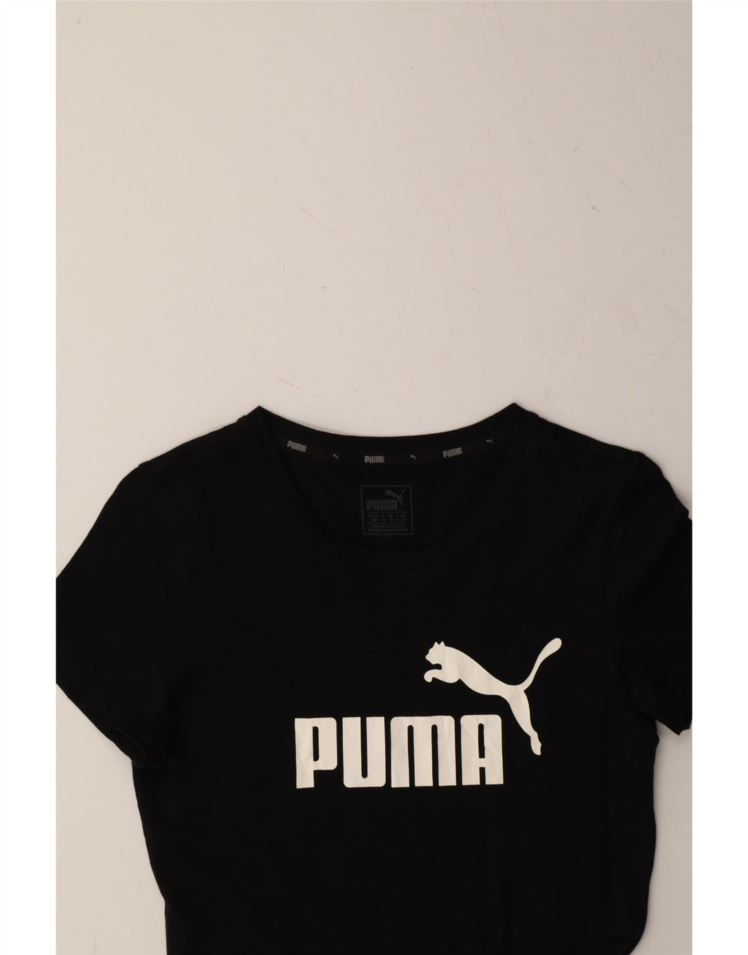 PUMA Womens Graphic T-Shirt Top UK 10 Small Black Vintage Puma and Second-Hand Puma from Messina Hembry 