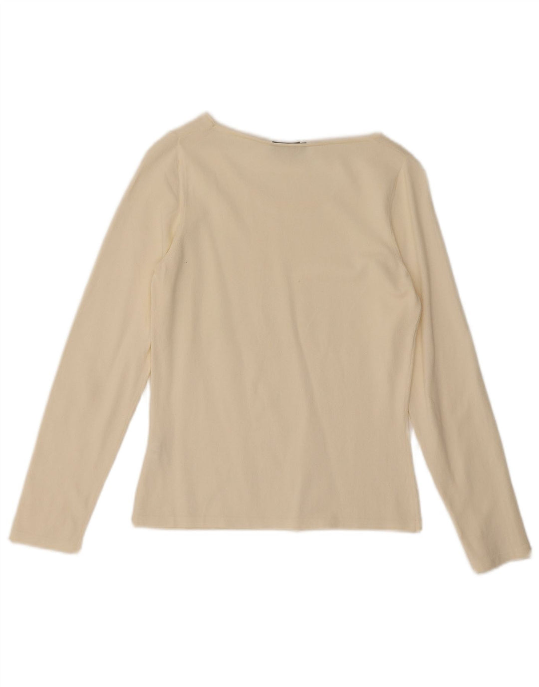 Luisa Spagnoli Top da donna a maniche lunghe UK 14 Viscosa medio bianco sporco