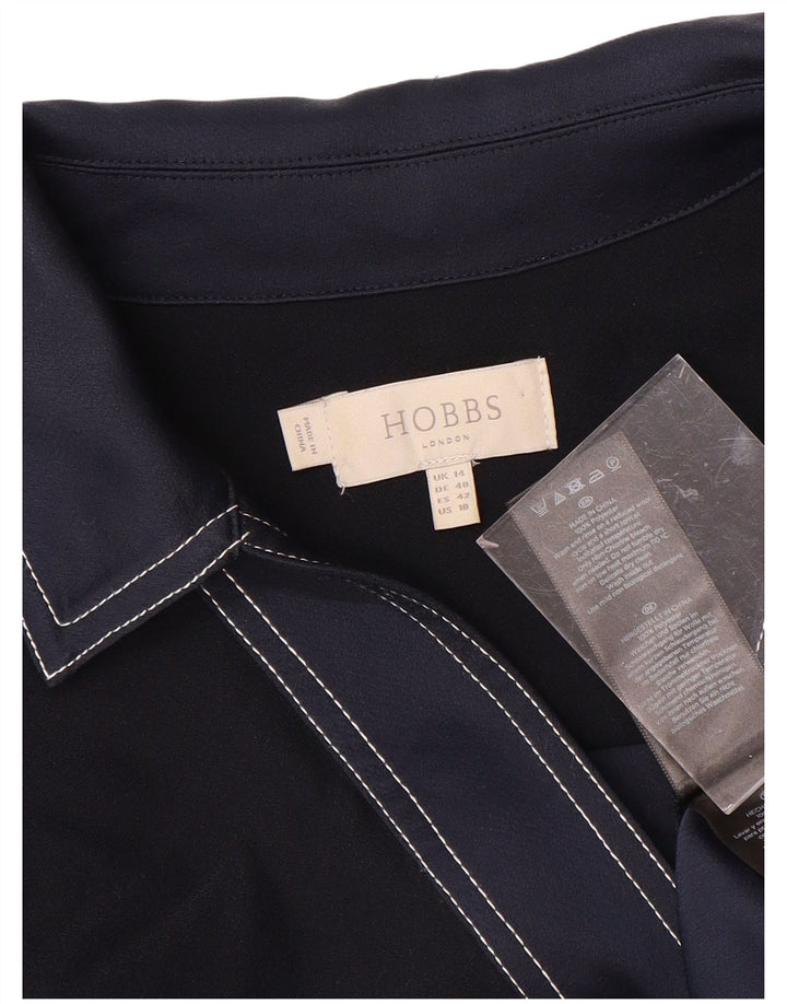 HOBBS Abito a trapezio oversize a maniche lunghe da donna UK 14 Large Blu Navy