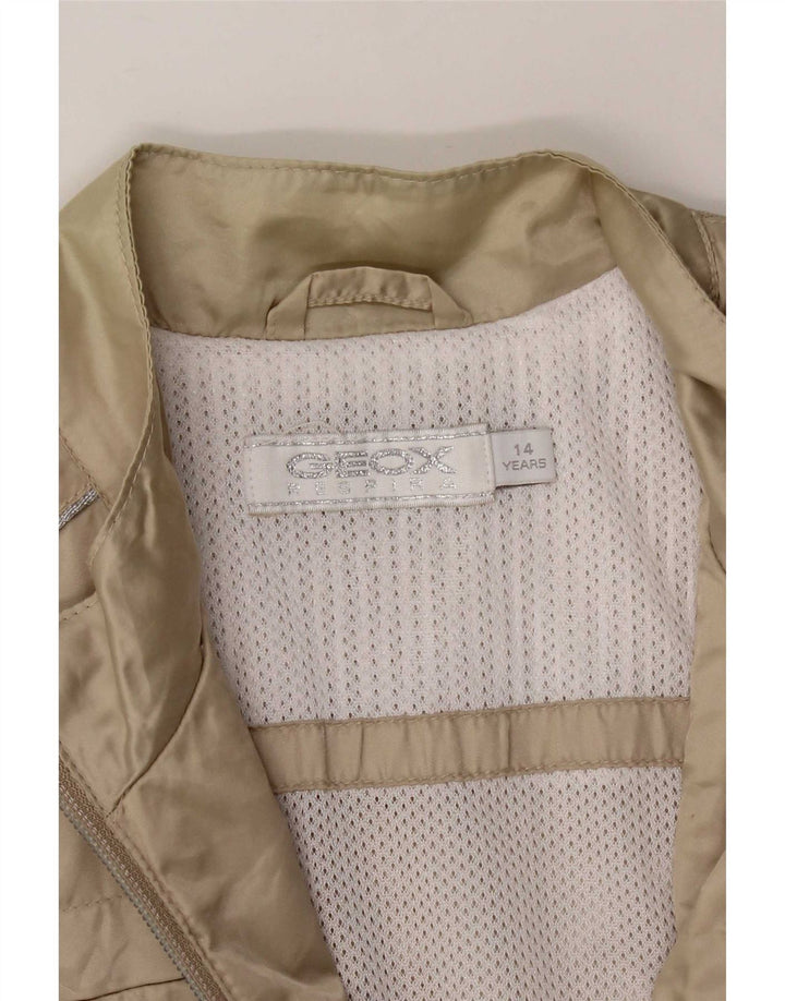 Giubbotto Bomber Geox Bambina Respira 13-14 Anni Beige Poliammide