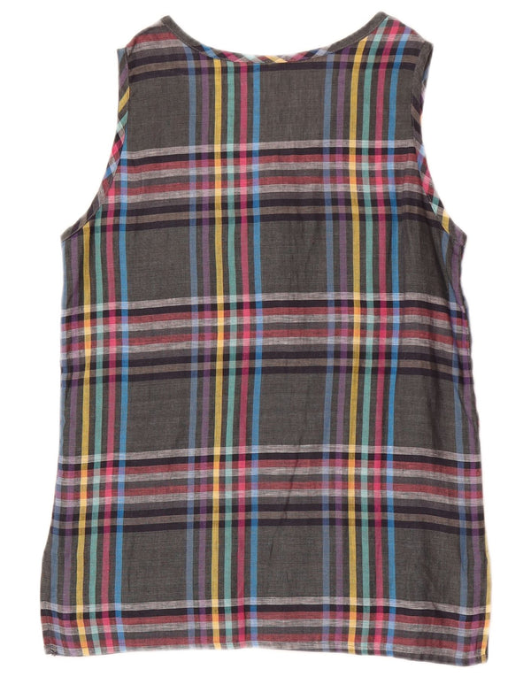 Camicetta senza maniche da donna Andrea Mare Top IT 42 Lino scozzese grigio medio