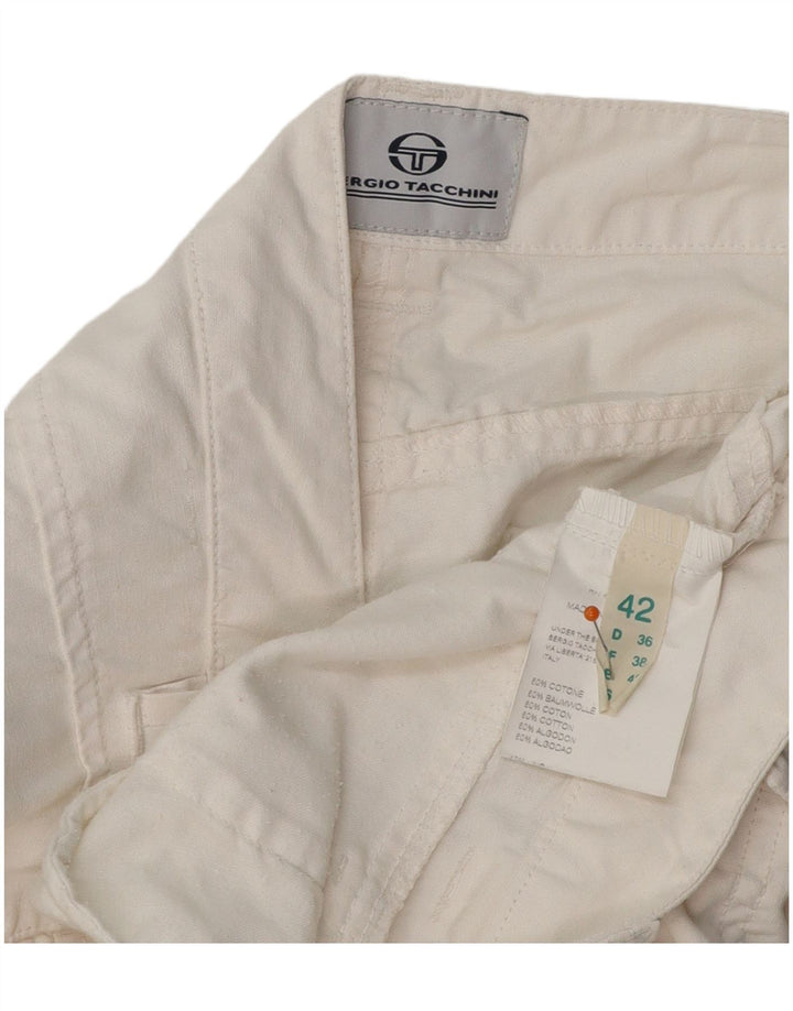 SERGIO TACCHINI Pantaloni casual da donna Bootcut IT 42 Medio W32 L32 Bianco