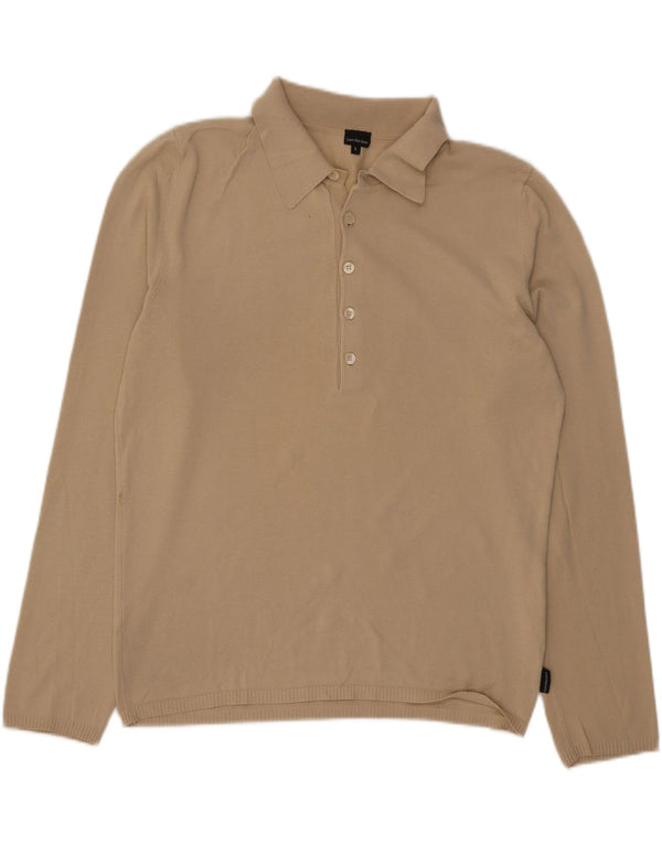 Polo a maniche lunghe da uomo Calvin Klein Jeans grande beige