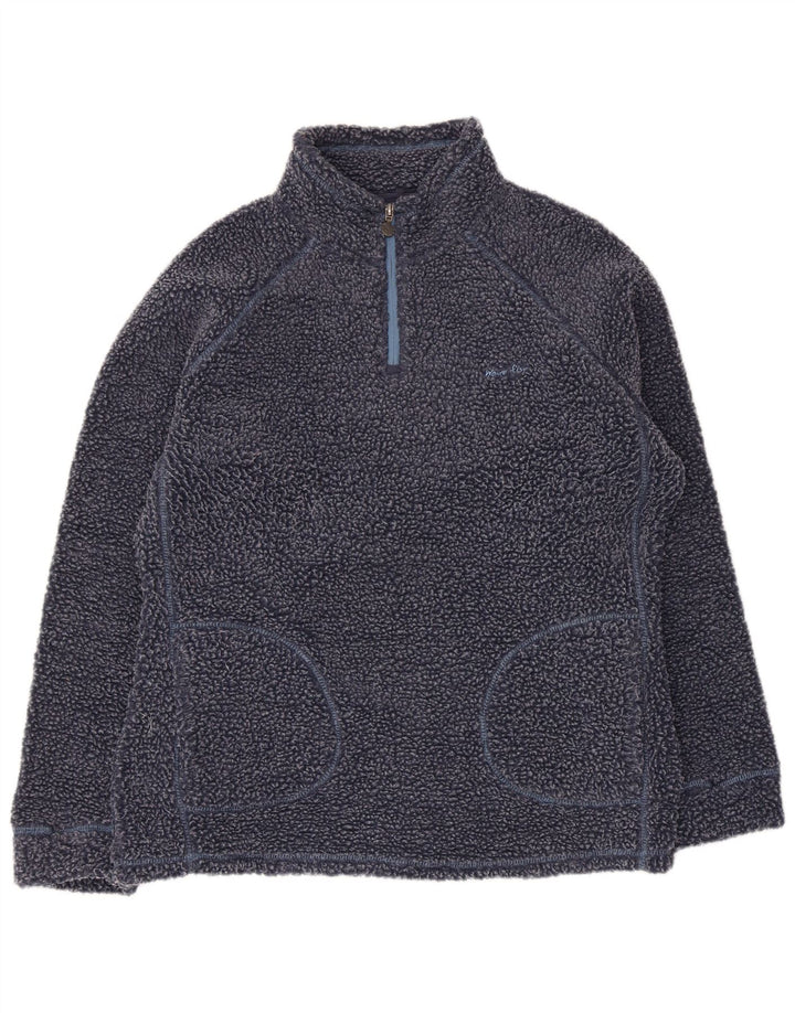 Maglione in pile da donna con collo con zip Weird Fish UK 16 grande poliestere blu navy