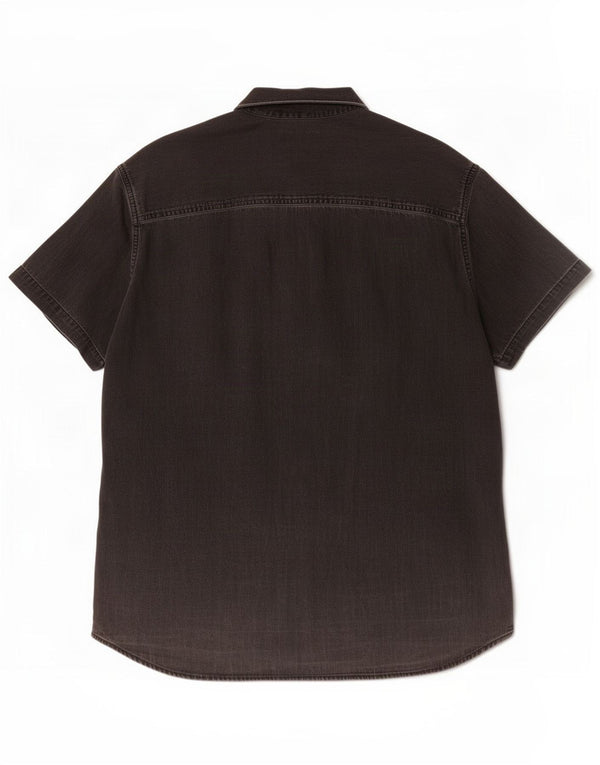 Camicia in denim a maniche corte da uomo Jack & Jones 2XL cotone grigio
