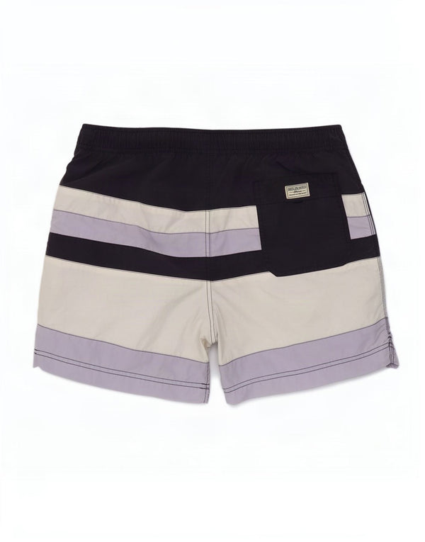 Pantaloncini da bagno da uomo Tommy Hilfiger grandi in nylon a righe blu navy