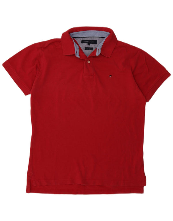 Polo da uomo Tommy Hilfiger in cotone rosa medio