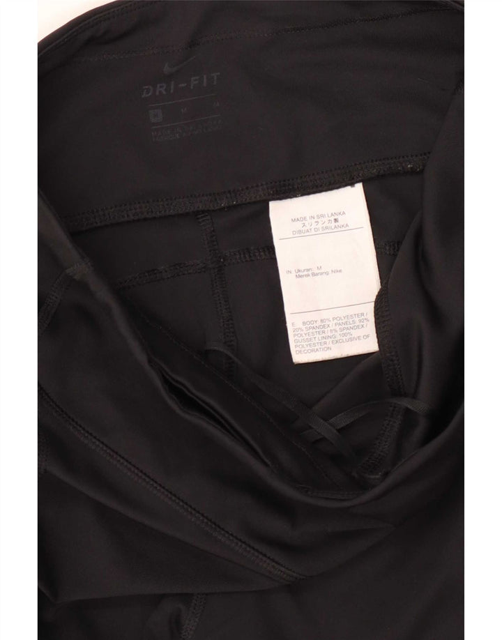 Nike Womens Dri Fit Leggings UK 12 Medium Black Polyester