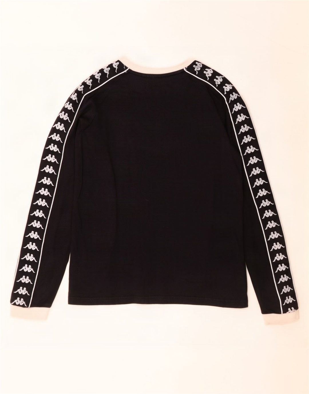 Top grafico da donna Kappa manica lunga UK 10 Small Black Colourblock