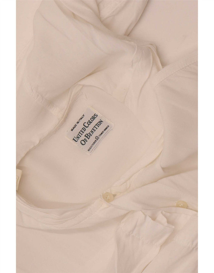 Camicia a maniche corte con cappuccio da uomo Benetton bianca media