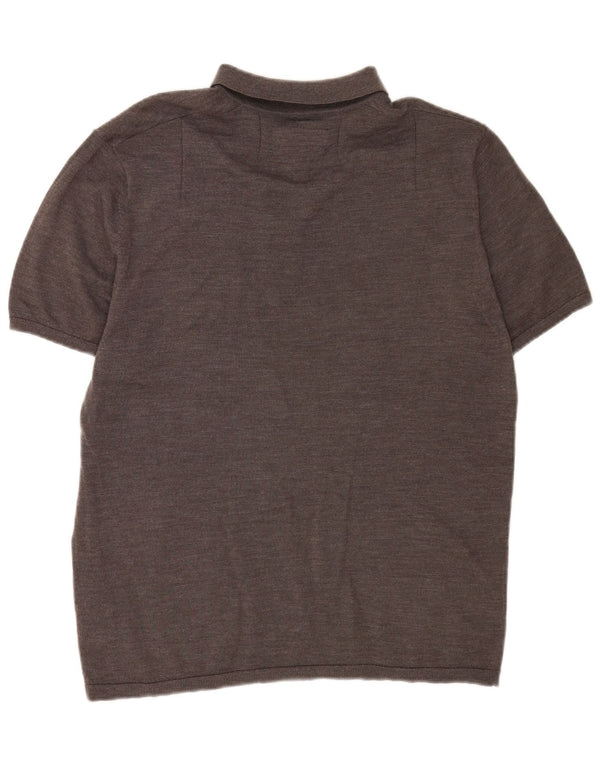 Maglione da uomo a maniche corte con collo a polo All Saints, grande grigio