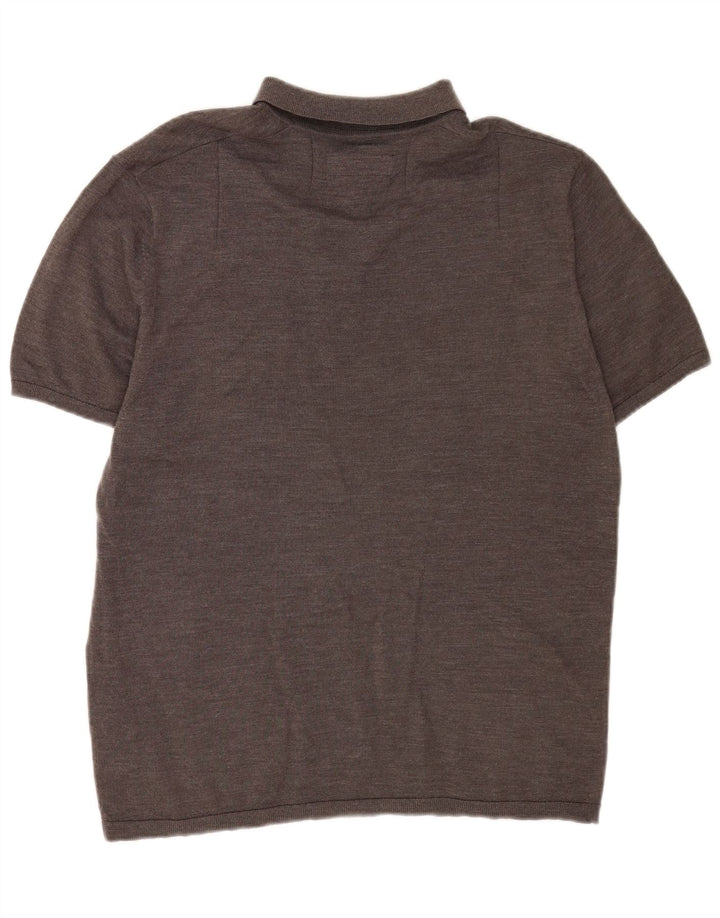 Maglione da uomo a maniche corte con collo a polo All Saints, grande grigio