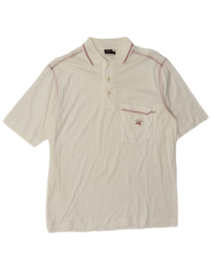 Polo da uomo Paul & Shark in cotone bianco medio