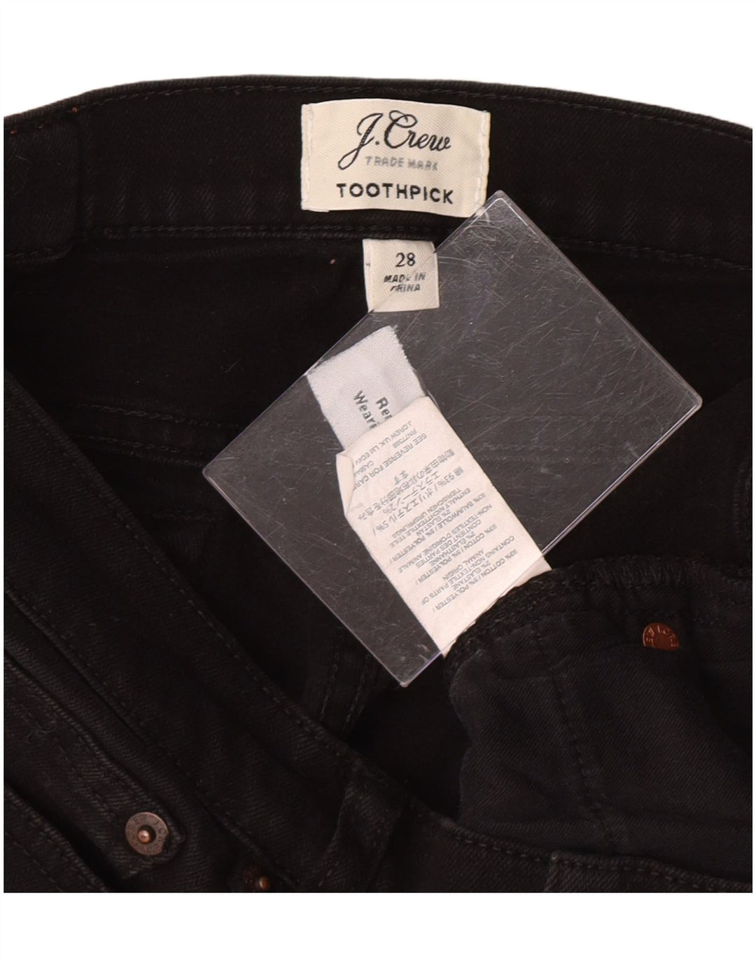 J. CREW Womens Toothpick Cropped Jeans W28 L26 Black Cotton Vintage J. Crew and Second-Hand J. Crew from Messina Hembry 