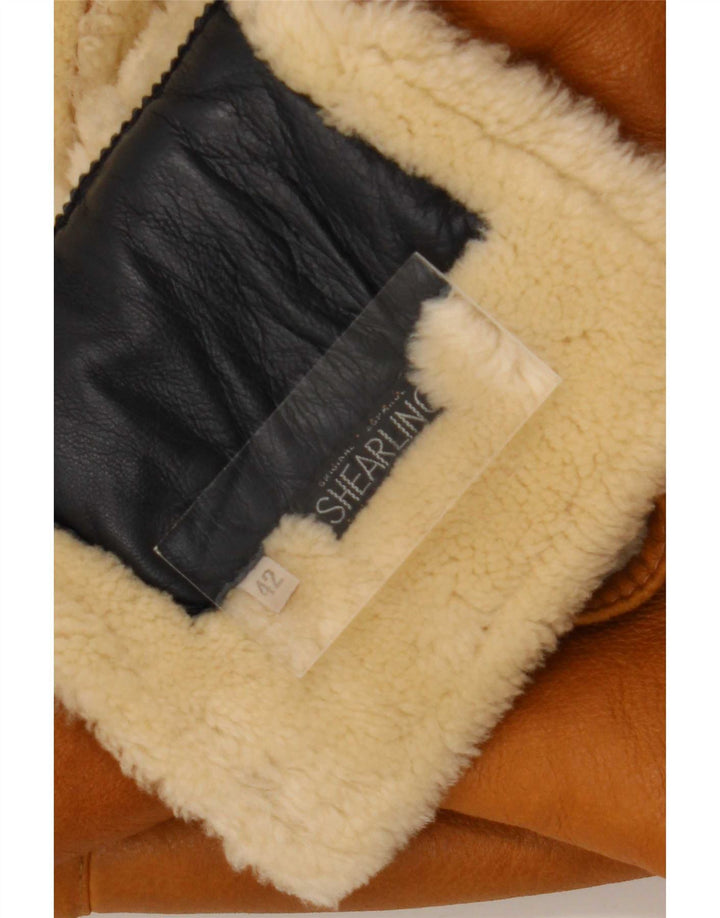 Giubbotto oversize in shearling vintage da donna IT 42 Marrone medio