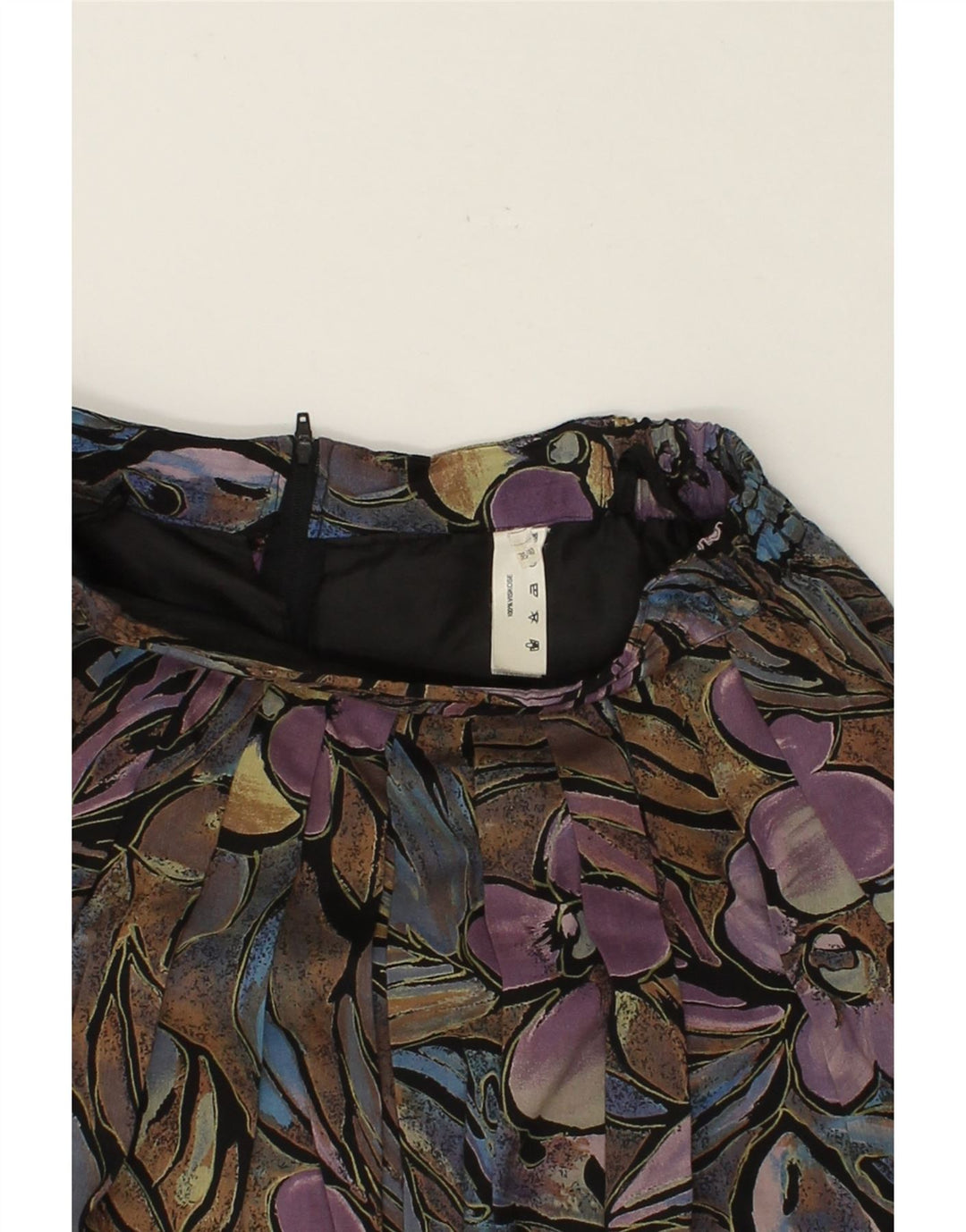 VINTAGE Womens Pleated Skirt EU 38/40 Medium W30 Multicoloured Floral Vintage Vintage and Second-Hand Vintage from Messina Hembry 