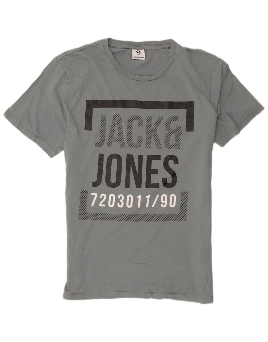 Jack & Jones T-shirt grafica da uomo grande in cotone grigio