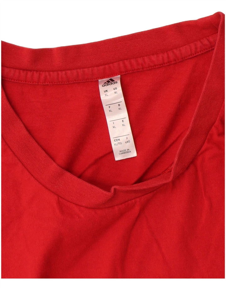 T-shirt da uomo Adidas Top XL rossa in cotone