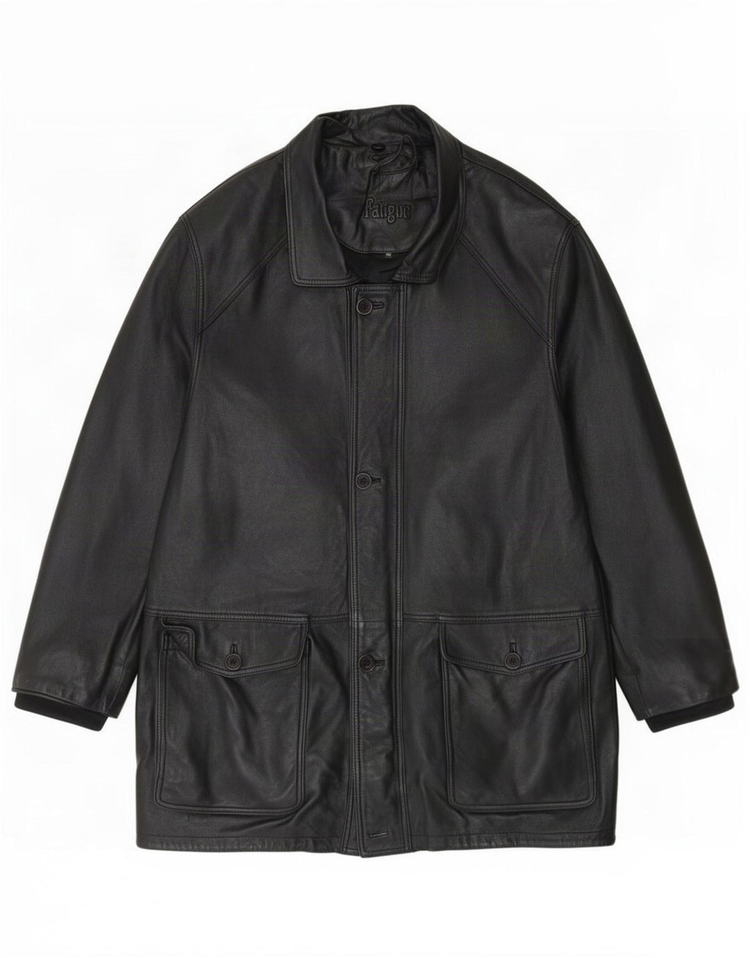 Fatigue Cappotto in pelle da uomo UK 40 Large Nero