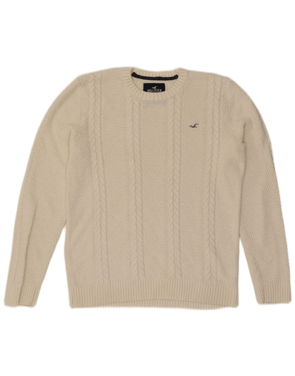 Maglione Hollister da uomo girocollo in cotone beige medio