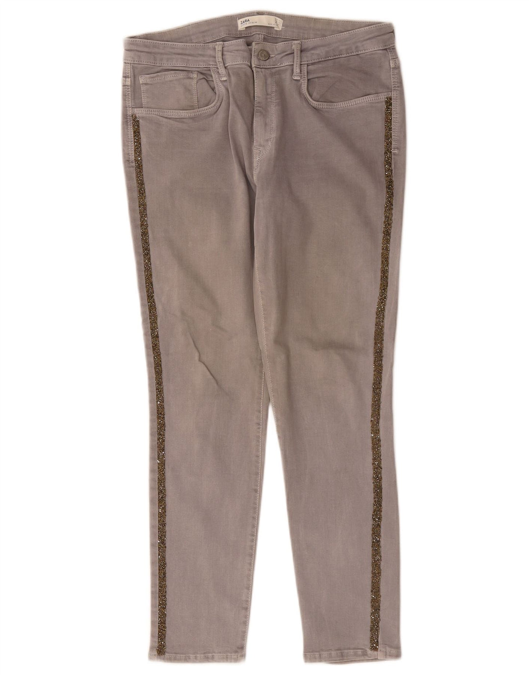 Jeans slim da donna Zara EU 44 XL W34 L27 Grigio