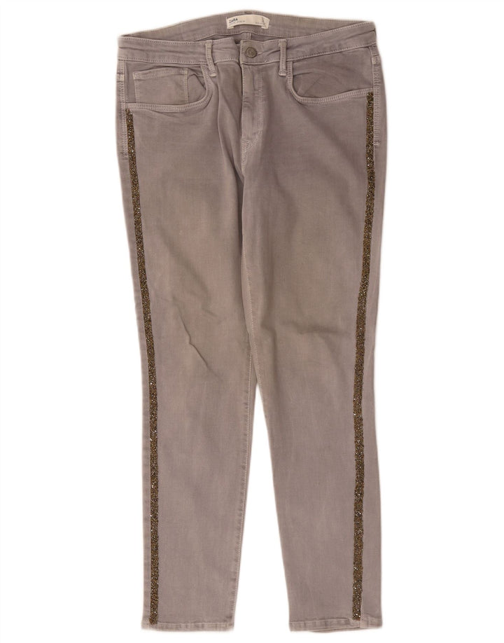 Jeans slim da donna Zara EU 44 XL W34 L27 Grigio
