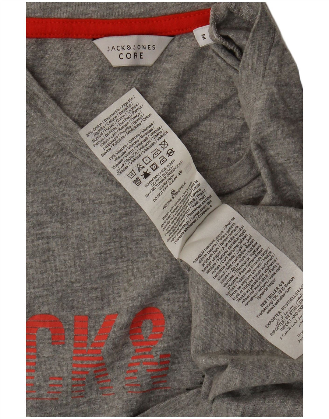 Jack & Jones T-shirt grafica Core da uomo in cotone grigio medio