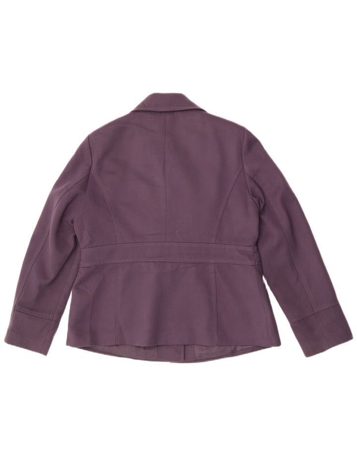 Giacca blazer a 4 bottoni Marks & Spencer da donna UK 16 grande poliestere viola