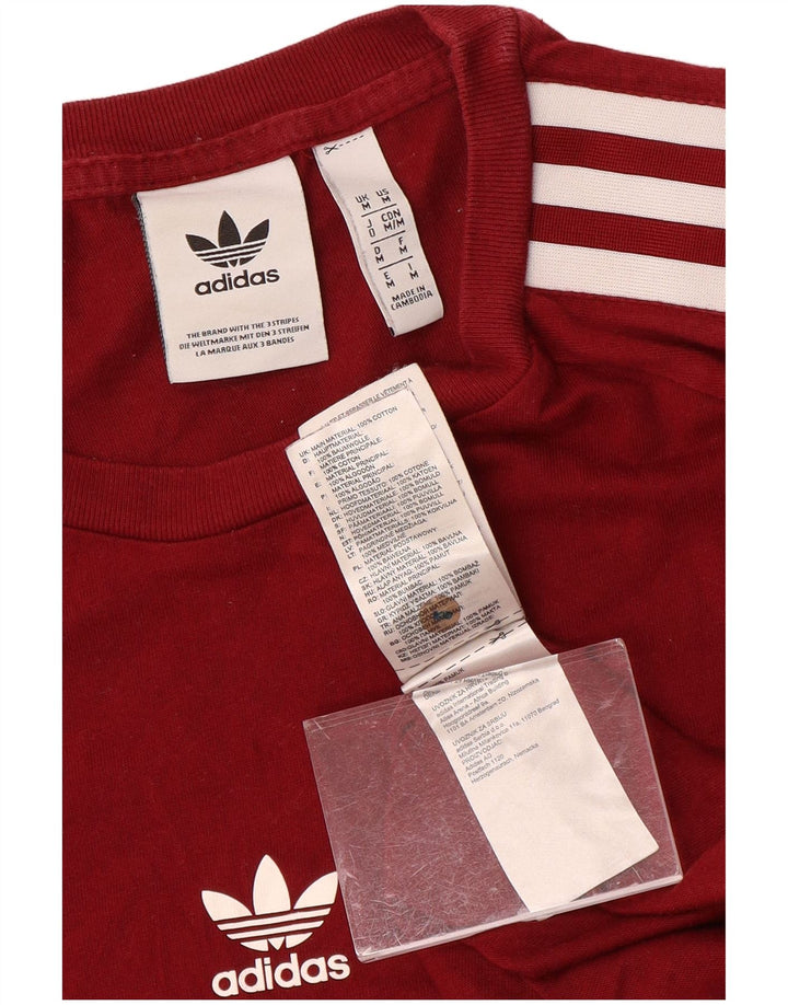 T-shirt grafica da uomo Adidas Top in cotone bordeaux medio