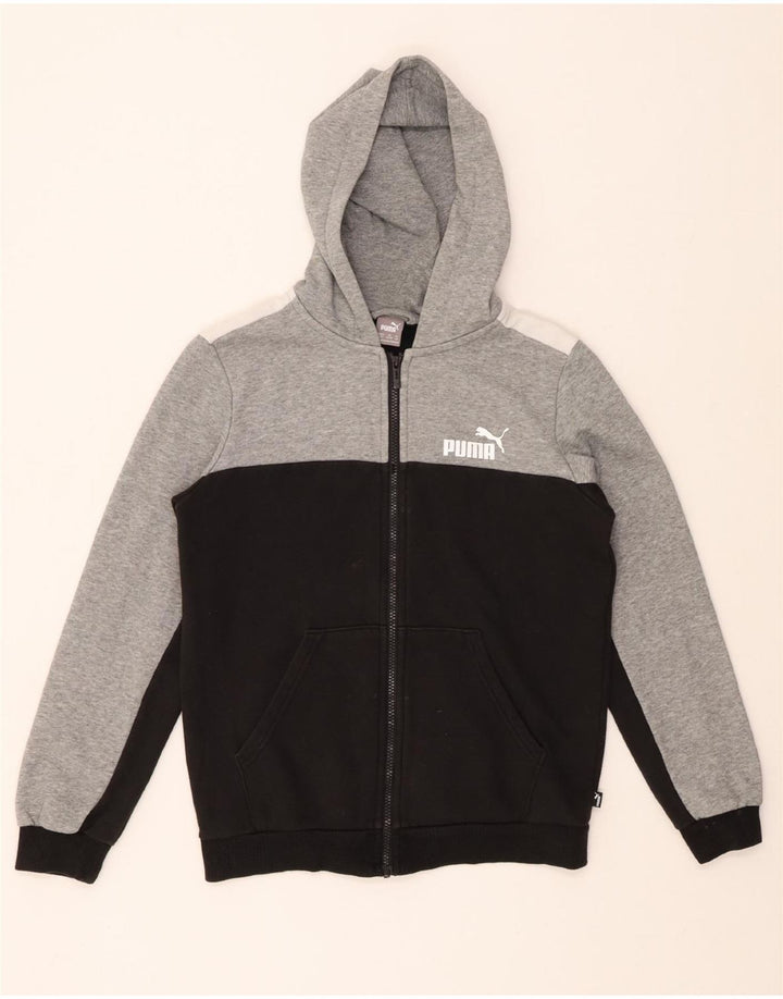Felpa con cappuccio e zip PUMA per ragazzi 13-14 anni Colorblock grigio