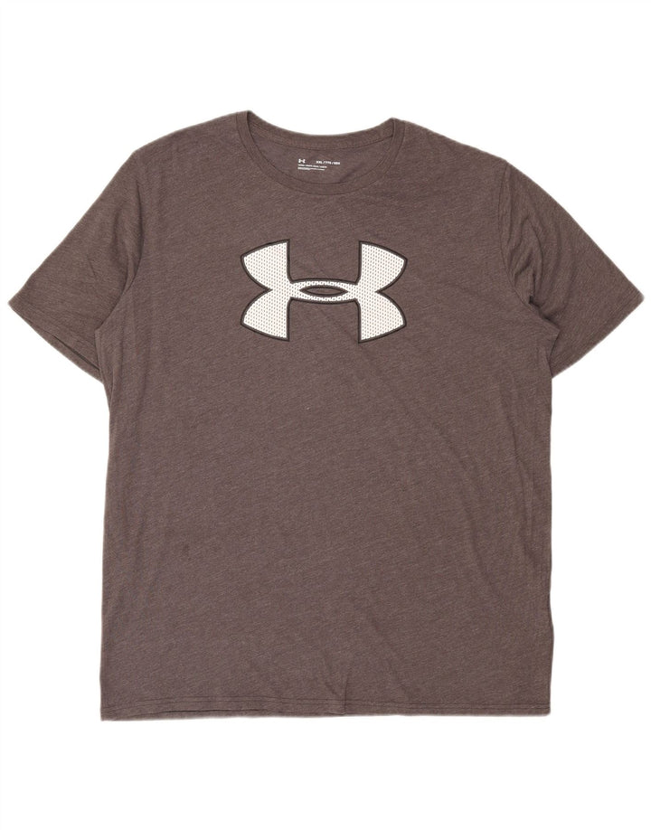 Maglietta grafica da uomo Under Armour Top 2XL cotone grigio