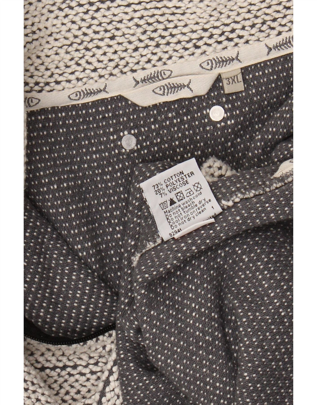 WEIRD FISH Felpa da uomo con zip e collo maglione 3XL cotone grigio