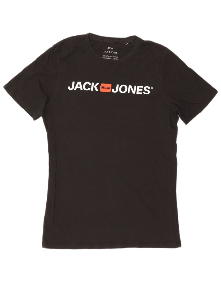 T-shirt grafica da uomo Jack & Jones Top media nera