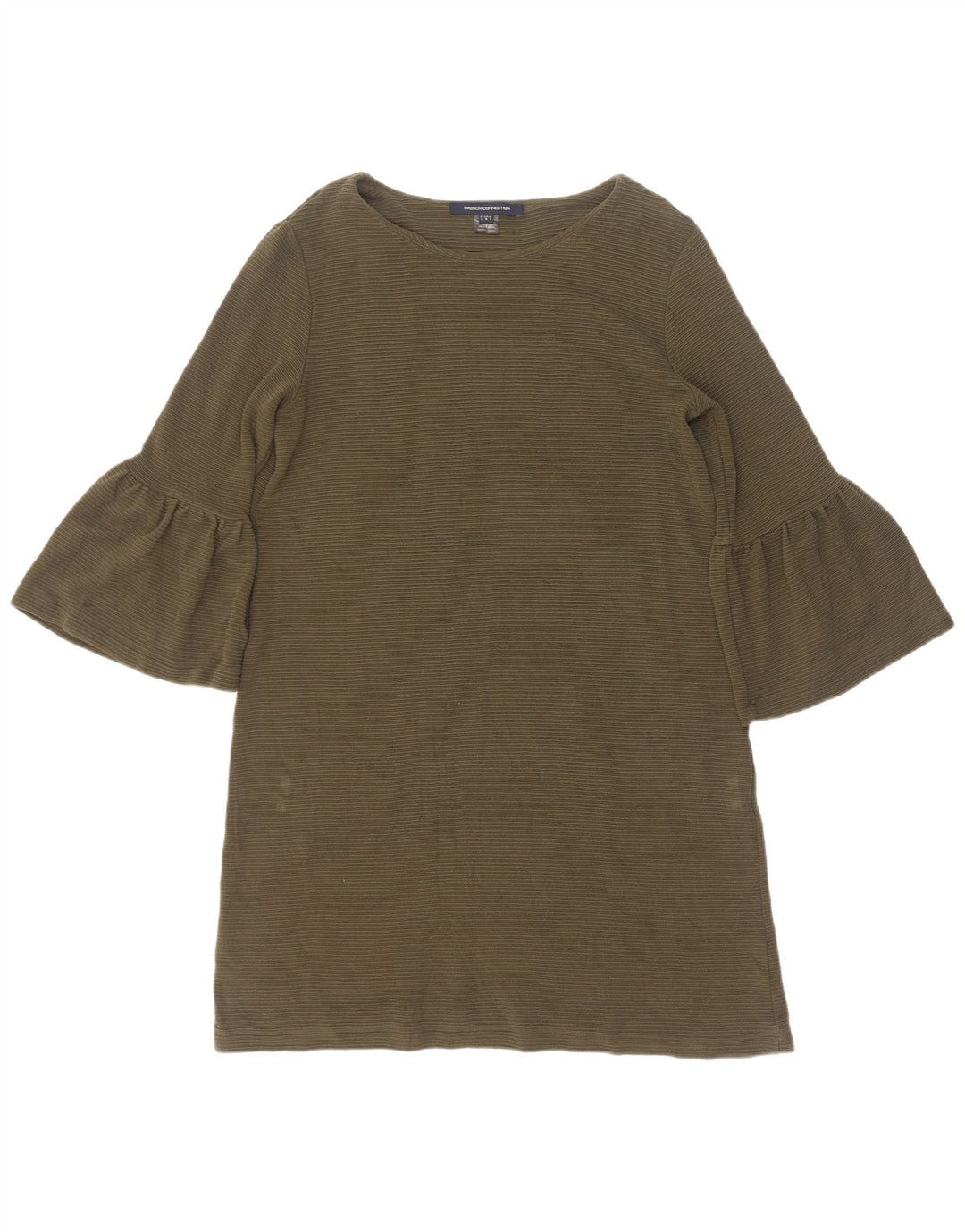 Abito a trapezio da donna con maniche a 3/4 di French Connection UK 12 Viscosa kaki media